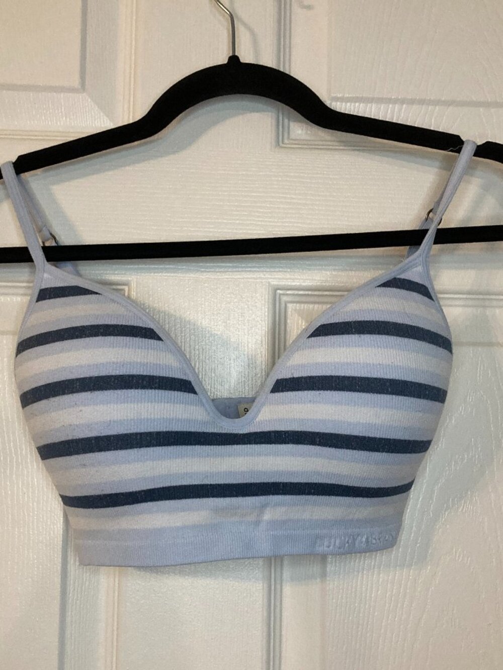Lucky Brand Women's Light Blue Seamless Comfort Striped Bralette - Size 36C